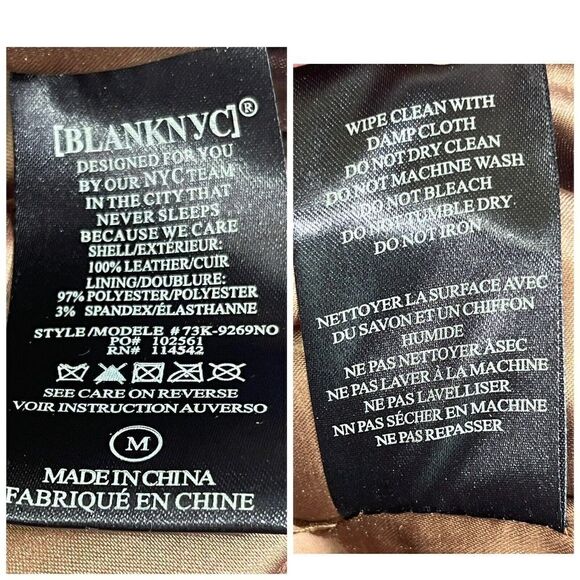 New Blank NYC Suede Moto Jacket Womens Medium Coffee Bean Brown Leather - Picture 8 of 13